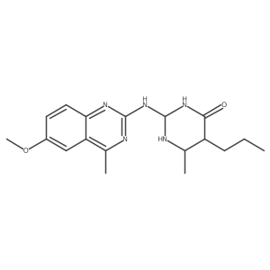 2-[(6-Methoxy-4-methylquinazolin-2-yl)amino]-6-methyl-5-propyl-1,3-diazinan-4-one Structure