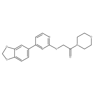 2-((4-(Benzo[d][1,3]dioxol-5-yl)pyrimidin-2-yl)thio)-1-morpholinoethanone Structure