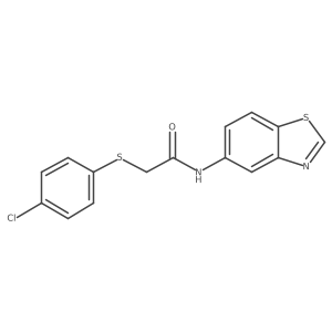 N-(benzo[d]thiazol-5-yl)-2-((4-chlorophenyl)thio)acetamide结构式