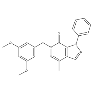 6-(3,5-dimethoxybenzyl)-4-methyl-1-phenyl-1H-pyrazolo[3,4-d]pyridazin-7(6H)-one结构式