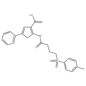 2-(4-((4-Fluorophenyl)sulfonyl)butanamido)-5-phenylthiophene-3-carboxamide结构式