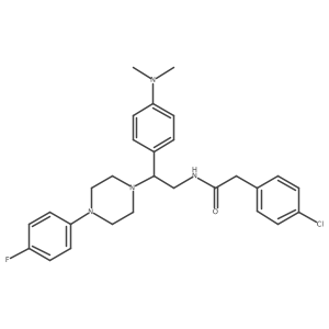 2-(4-chlorophenyl)-N-{2-[4-(dimethylamino)phenyl]-2-[4-(4-fluorophenyl)piperazin-1-yl]ethyl}acetamide Structure