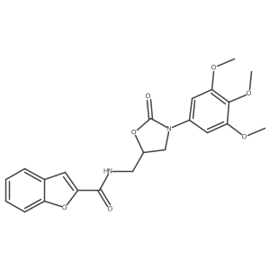 N-((2-oxo-3-(3,4,5-trimethoxyphenyl)oxazolidin-5-yl)methyl)benzofuran-2-carboxamide结构式