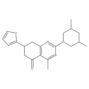 2-(3,5-dimethylpiperidin-1-yl)-7-(furan-2-yl)-4-methyl-7,8-dihydroquinazolin-5(6H)-one Structure