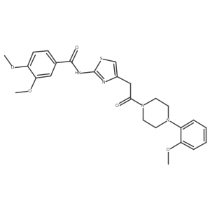 3,4-dimethoxy-N-(4-(2-(4-(2-methoxyphenyl)piperazin-1-yl)-2-oxoethyl)thiazol-2-yl)benzamide结构式
