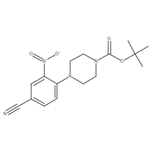 1-Piperazinecarboxylic acid, 4-(4-cyano-2-nitrophenyl)-, 1,1-dimethylethyl ester Structure