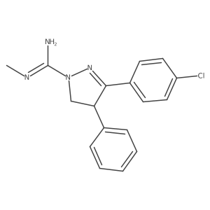 3-(4-Chlorophenyl)-4,5-dihydro-N-methyl-4-phenyl-1H-pyrazole-1-carboximidamide结构式
