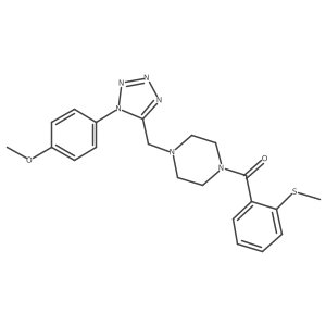 (4-((1-(4-methoxyphenyl)-1H-tetrazol-5-yl)methyl)piperazin-1-yl)(2-(methylthio)phenyl)methanone结构式