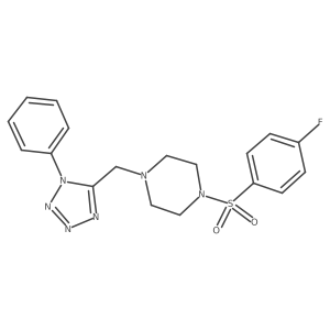 1-((4-fluorophenyl)sulfonyl)-4-((1-phenyl-1H-tetrazol-5-yl)methyl)piperazine Structure