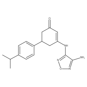 3-[(4-Amino-1,2,5-oxadiazol-3-yl)amino]-5-(4-isopropylphenyl)-2-cyclohexen-1-one结构式