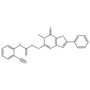 N-(2-cyanophenyl)-2-({3-methyl-4-oxo-6-phenyl-3H,4H-thieno[3,2-d]pyrimidin-2-yl}sulfanyl)acetamide Structure