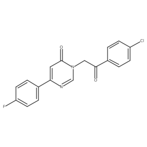 3-(2-(4-chlorophenyl)-2-oxoethyl)-6-(4-fluorophenyl)pyrimidin-4(3H)-one Structure