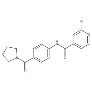 2-chloro-N-[4-(pyrrolidine-1-carbonyl)phenyl]pyridine-4-carboxamide结构式