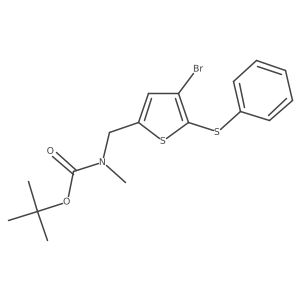 Tert-butyl {[4-bromo-5-(phenylthio)-2-thienyl]methyl}methylcarbamate Structure