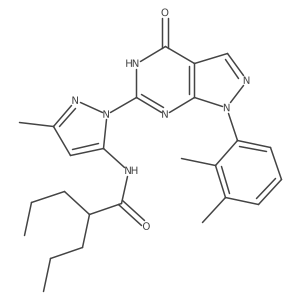 N-(1-(1-(2,3-dimethylphenyl)-4-oxo-4,5-dihydro-1H-pyrazolo[3,4-d]pyrimidin-6-yl)-3-methyl-1H-pyrazol-5-yl)-2-propylpentanamide Structure