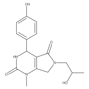 4-(4-hydroxyphenyl)-6-(2-hydroxypropyl)-1-methyl-3,4,6,7-tetrahydro-1H-pyrrolo[3,4-d]pyrimidine-2,5-dione Structure