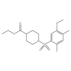 CCOC(=O)C1CCN(S(=O)(=O)c2cc(OC)c(C)cc2C)CC1结构式
