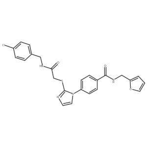 4-(2-((2-((4-chlorobenzyl)amino)-2-oxoethyl)thio)-1H-imidazol-1-yl)-N-(furan-2-ylmethyl)benzamide结构式