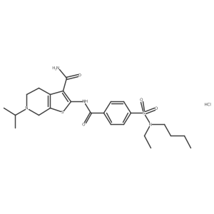 2-(4-(N-butyl-N-ethylsulfamoyl)benzamido)-6-isopropyl-4,5,6,7-tetrahydrothieno[2,3-c]pyridine-3-carboxamide hydrochloride结构式