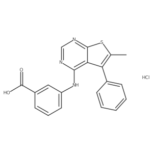 3-[(6-Methyl-5-phenylthieno[2,3-d]pyrimidin-4-yl)amino]benzoic acid;hydrochloride Structure