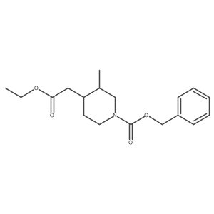 Benzyl 4-(2-ethoxy-2-oxoethyl)-3-methylpiperidine-1-carboxylate结构式