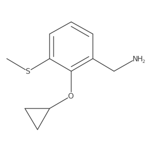 (2-Cyclopropoxy-3-(methylthio)phenyl)methanamine结构式