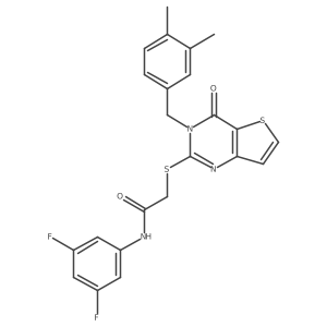 N-(3,5-difluorophenyl)-2-{[3-(3,4-dimethylbenzyl)-4-oxo-3,4-dihydrothieno[3,2-d]pyrimidin-2-yl]sulfanyl}acetamide结构式
