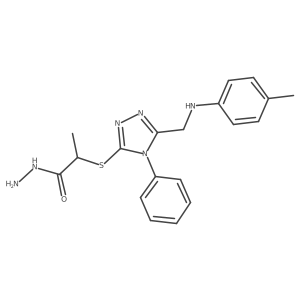 2-[(5-{[(4-Methylphenyl)amino]methyl}-4-phenyl-4H-1,2,4-triazol-3-yl)thio]propanohydrazide结构式
