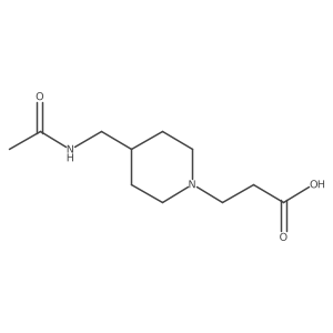 3-[4-(Acetamidomethyl)piperidin-1-yl]propanoic acid结构式