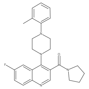 {6-Fluoro-4-[4-(2-methylphenyl)piperazin-1-yl]quinolin-3-yl}(pyrrolidin-1-yl)methanone结构式