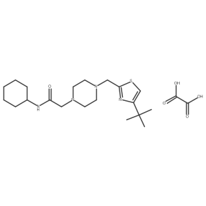2-(4-((4-(tert-butyl)thiazol-2-yl)methyl)piperazin-1-yl)-N-cyclohexylacetamide oxalate结构式