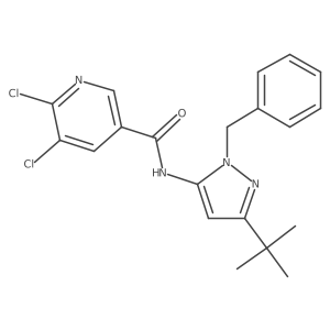 N-(1-benzyl-3-tert-butyl-1H-pyrazol-5-yl)-5,6-dichloropyridine-3-carboxamide Structure