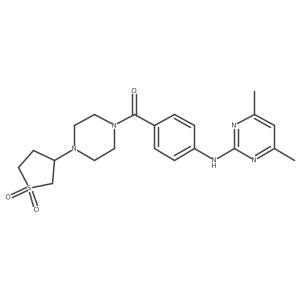 (4-((4,6-Dimethylpyrimidin-2-yl)amino)phenyl)(4-(1,1-dioxidotetrahydrothiophen-3-yl)piperazin-1-yl)methanone Structure