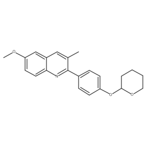 6-Methoxy-3-methyl-2-[4-[(tetrahydro-2H-pyran-2-yl)oxy]phenyl]quinoline Structure