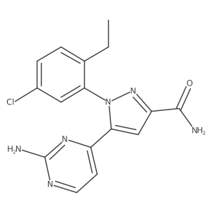 5-(2-Aminopyrimidin-4-yl)-1-(5-chloro-2-ethylphenyl)pyrazole-3-carboxamide结构式