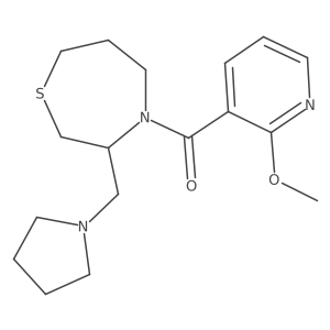 (2-Methoxypyridin-3-yl)(3-(pyrrolidin-1-ylmethyl)-1,4-thiazepan-4-yl)methanone Structure