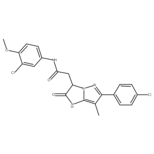 N-(3-chloro-4-methoxyphenyl)-2-(6-(4-chlorophenyl)-7-methyl-2-oxo-2,3-dihydro-1H-imidazo[1,2-b]pyrazol-3-yl)acetamide Structure