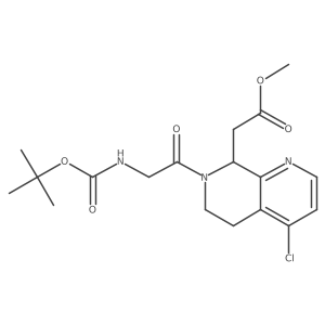Methyl 2-(7-(2-((tert-butoxycarbonyl)amino)acetyl)-4-chloro-5,6,7,8-tetrahydro-1,7-naphthyridin-8-yl)acetate结构式