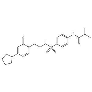 N-(4-(N-(2-(4-cyclopentyl-6-oxopyrimidin-1(6H)-yl)ethyl)sulfamoyl)phenyl)isobutyramide Structure