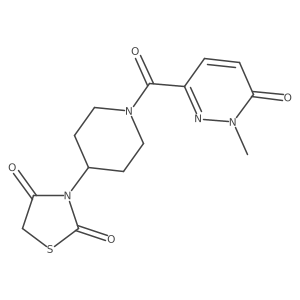 3-(1-(1-Methyl-6-oxo-1,6-dihydropyridazine-3-carbonyl)piperidin-4-yl)thiazolidine-2,4-dione结构式
