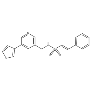 (E)-2-phenyl-N-((5-(thiophen-3-yl)pyridin-3-yl)methyl)ethenesulfonamide Structure