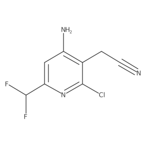 2-(4-Amino-2-chloro-6-(difluoromethyl)pyridin-3-yl)acetonitrile结构式
