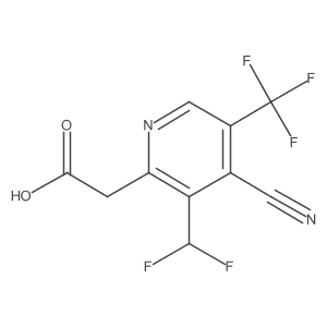 2-(4-Cyano-3-(difluoromethyl)-5-(trifluoromethyl)pyridin-2-yl)acetic acid结构式