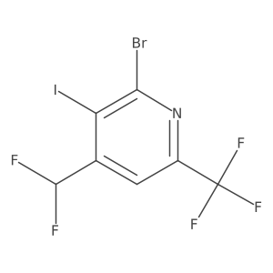 2-Bromo-4-(difluoromethyl)-3-iodo-6-(trifluoromethyl)pyridine结构式