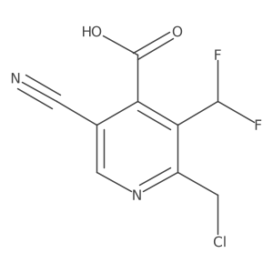 2-(Chloromethyl)-5-cyano-3-(difluoromethyl)pyridine-4-carboxylic acid结构式