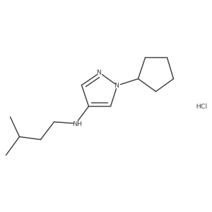 1-cyclopentyl-N-(3-methylbutyl)pyrazol-4-amine;hydrochloride Structure