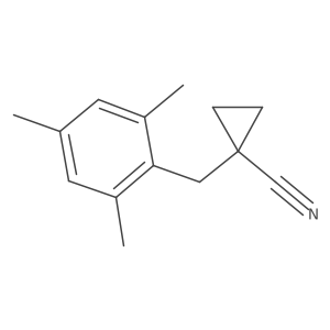1-[(2,4,6-Trimethylphenyl)methyl]cyclopropane-1-carbonitrile结构式