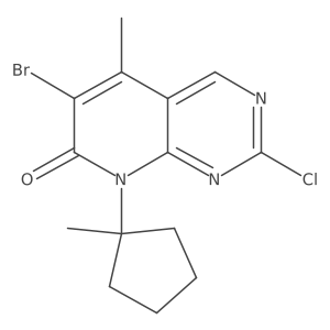 6-Bromo-2-chloro-5-methyl-8-(1-methylcyclopentyl)pyrido[2,3-d]pyrimidin-7(8H)-one Structure