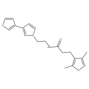 3-(3,5-dimethylisoxazol-4-yl)-N-(2-(3-(thiophen-3-yl)-1H-pyrazol-1-yl)ethyl)propanamide Structure