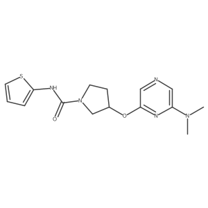 3-((6-(dimethylamino)pyrazin-2-yl)oxy)-N-(thiophen-2-yl)pyrrolidine-1-carboxamide Structure